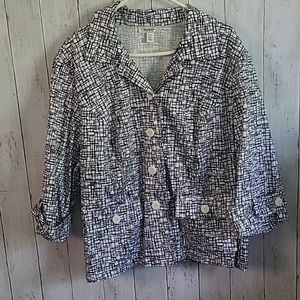 Dressbarn Black and White Button Down Jacket Size 22/24
